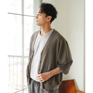 カーディガン リネンニットカーディガン メンズ