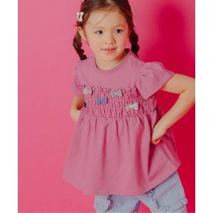 tシャツ リボンチャームペプラムTシャツ キッズ 子供服 女の子