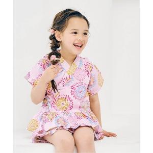 浴衣 アプレのはんなりGIRLSペプラム甚平 キッズ 子供 女の子
