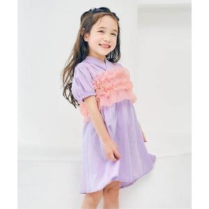 甚平 浴衣 「WEB限定」フリルビスチェ付きワンピース浴衣 キッズ 子供 女の子
