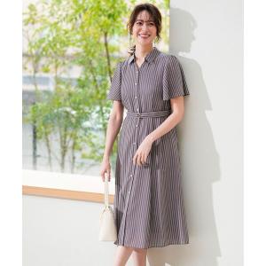 シャツワンピース スムージーポリエステル ワンピース