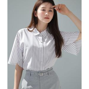 ブラウス シャツ ペタルスリーブ シャツ レディース