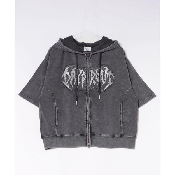 パーカー ロゴ半袖ジップパーカー メンズ レディース