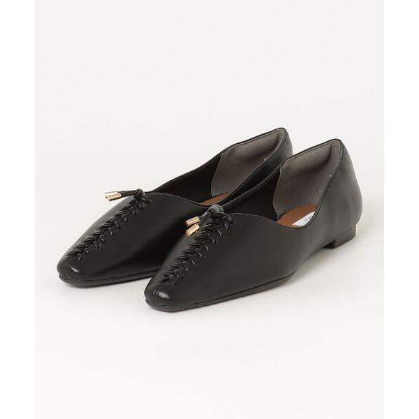 パンプス EVOL イーボル レースアップソフトフラットパンプス  クッション入り JA5972