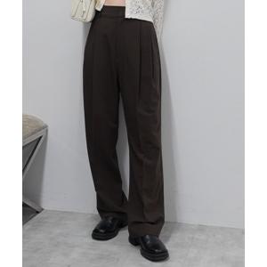 スラックス パンツ ベーシックツータックパンツ レディース