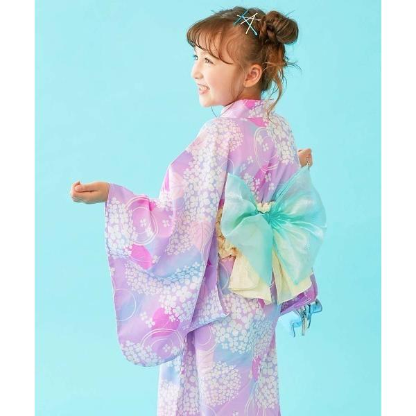 浴衣 「ふわっと立体2重帯」1人でも着られる 着付け簡単 すぽっと ワンピース型浴衣 キッズ 子供 ...