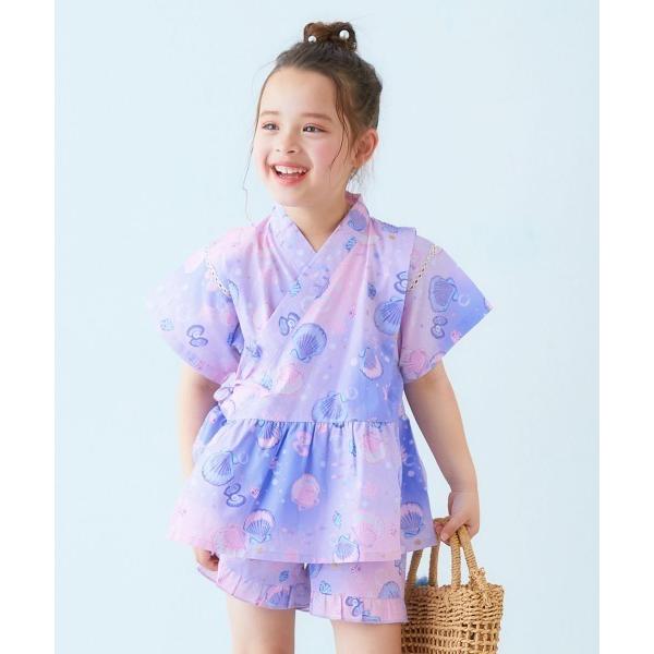 浴衣 えらべるデザイン ペプラム ガールズ甚平 キッズ 子供 女の子