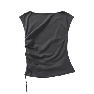 tシャツ side drape jersey tops(サイドドレープジャージートップス) レディース