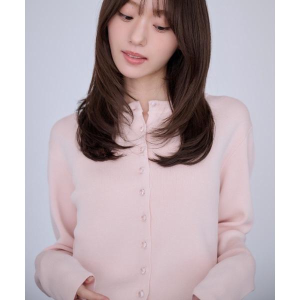 カーディガン クリアボタンカーディガン レディース
