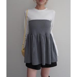 ニット セーター 「Rashik」異素材MIXフレアニットソー レディース