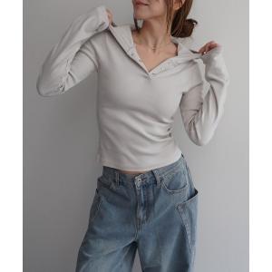 tシャツ 「Rashik」フーディーヘンリーネックトップス レディース