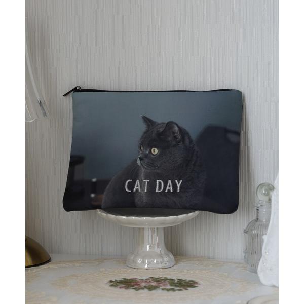 バッグインバッグ ポーチ CAT DAY フラットポーチ レディース