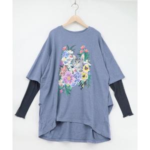 Scolar ポジティブ花コラージュ柄チュニック 161650：ポジティブ花コラージュ柄チュニックの通販-ScoLar