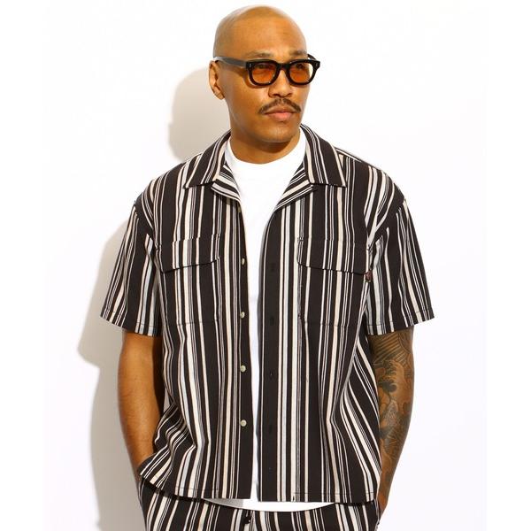 シャツ 半袖 Native Stripes Open Collar Shirt メンズ レディース