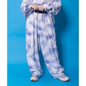 ワイドパンツ パンツ 361115：メルヘン恐竜柄orレトロ障子柄 ベルト付きパンツ レディース メンズ