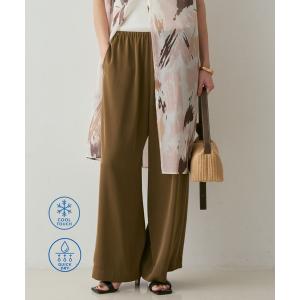 パンツ 「接触冷感＆吸水速乾」クールサテンパンツ/セットアップ対応/夏服/春服/オフィスカジュアル/きれいめ レディース