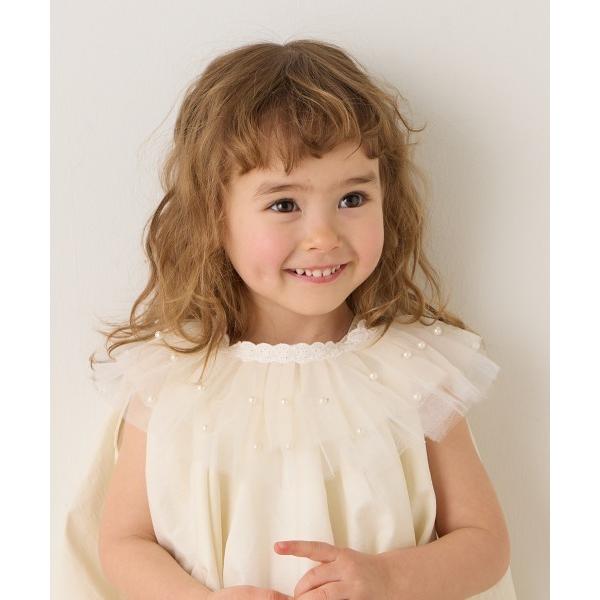 つけ襟 付け襟 パールドットチュール付け襟 キッズ 子供 女の子