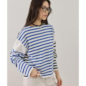 tシャツ 「G.F.G.S. for ADAM ET ROPE'」別注ボートネックボーダー レディース