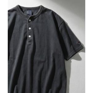 ヘンリーネック tシャツ 2026SS JEMORGAN/ジェーイーモーガン ピグメント加工 ワンポイントロゴ ワッペン刺繍 ヘンリーネック半袖Tシャツ レディース メンズ