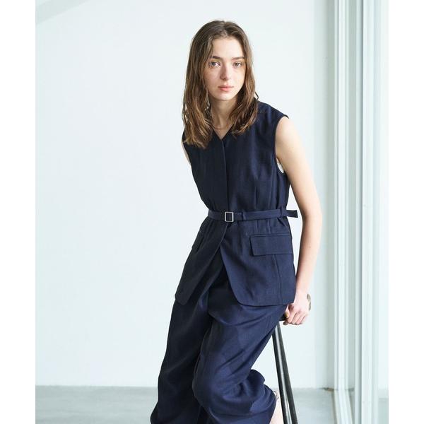 ベスト ジレ 「トリアセリネン」ベルト付きジレ レディース