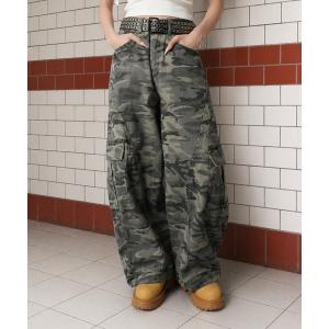 ヨウジヤマモト FEMME カモフラ パンツ レディース カーゴ 迷彩 meJane（ミージェーン） カーゴパンツ 迷彩ワイドカーゴパンツ