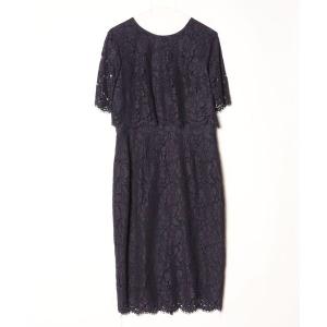 「asos」 レース半袖ワンピース 42 パープル レディース