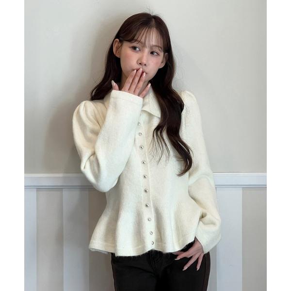 「by muni:r」 ニットカーディガン FREE アイボリー レディース