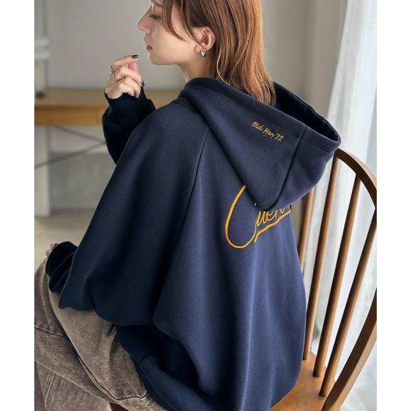 「Java」 プルオーバーパーカー LARGE ネイビー レディース