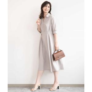 uvカット ワンピース 六分袖スキッパーワンピース/UVカット/洗濯機で洗える/WEB限定サイズあり