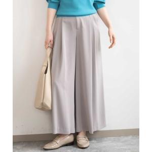 パンツ ストレッチ2タックワイドパンツ/UVカット/接触冷感/洗濯機で洗える/セットアップ可 レディース