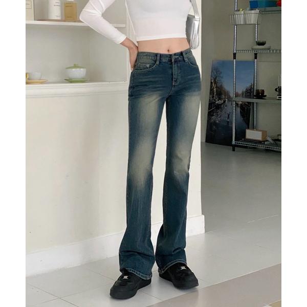 「by muni:r」 ブーツカットデニムパンツ MEDIUM ブルー レディース