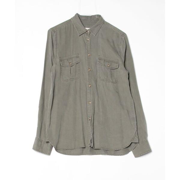 「American Eagle」 長袖シャツ M グリーン レディース