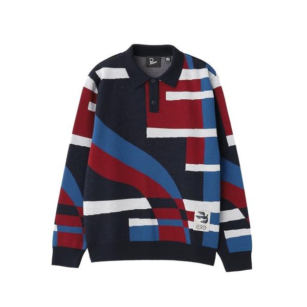 セーター ニット PARRA Vertical forest knitted polo 54240 ...