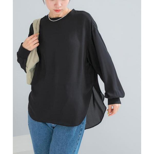 tシャツ リブドッキングセミシアープルオーバー レディース