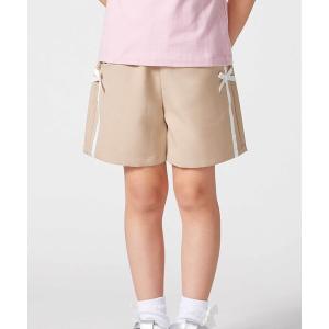 mezzo piano パンツ ちび刺しゅうフロントZIP タックキュロット