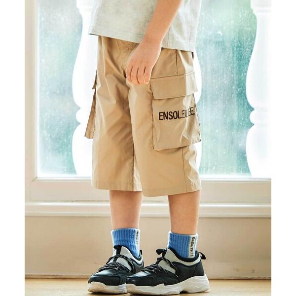 ハーフパンツ パンツ 短パン 「速乾」ストレッチロゴ刺しゅう6分丈カーゴパンツ キッズ 子供服 男の...