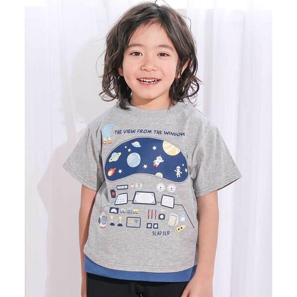 tシャツ 操縦席プリント天竺Tシャツ(80~130cm) キッズ 子供服 男の子