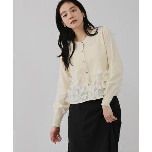 カーディガン ブルーミングリボンニットカーディガン レディース