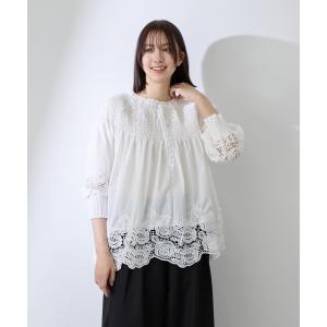 ブラウス シャツ ゼンゴ2WAYレースシャーリングブラウス レディース