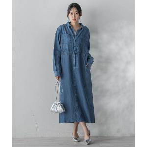 シャツワンピース テンセルデニムワンピース