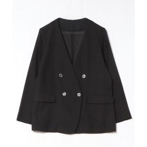 ジャケット ノーカラージャケット グリッディメッシュノーカラージャケット レディース