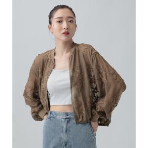 ブルゾン アウター 3Dレースギャザーブルゾン　653985 レディース｜ZOZOTOWN Yahoo!店