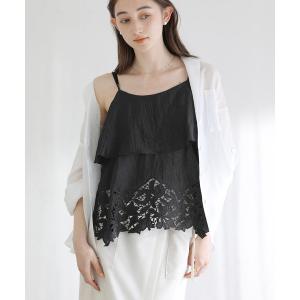 ブラウス シャツ 「洗える」カットワークキャミトップス レディース