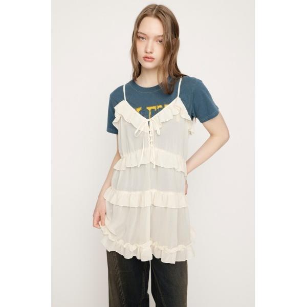 キャミソール SHEER FRILL CAMI TUNIC シアーフリルキャミソールチュニック 春服