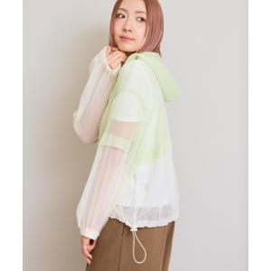 ブルゾン アウター バイカラーシアーアノラックブルゾン レディース