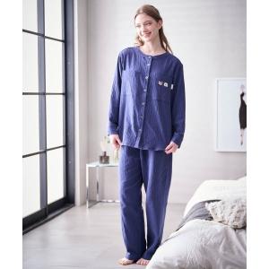 パジャマ ルームウェア 二重ガーゼパジャマ　ヌネット＆ジプシーワッペン レディース