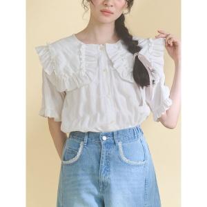 ブラウス シャツ ビッグカラーブラウス レディース