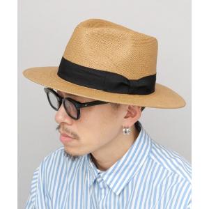 帽子 ハット メンズ フラット ロングブリム ペーパー 中折れハット つば広ハット メンズ