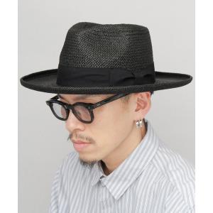 帽子 ハット ブリムアップ フラット ロングブリム ペーパー 中折れハット つば広ハット メンズ
