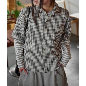 シャツ 半袖 Cropped Seersucker check Shirt / クロップドシアサッカーチェックシャツ メンズ レディース